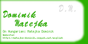 dominik matejka business card